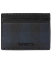 Burberry - Porte-cartes en cuir à carreaux - Lyst