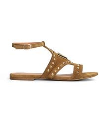 Via Roma 15 - Studded V-Logo Sandals - Lyst