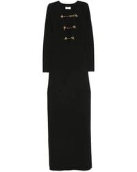 Elisabetta Franchi - Carpet Knit Dress With Jewel Chains - Lyst