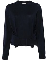 Semicouture - Belted Crew-Neck Sweater - Lyst