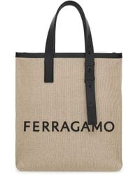 Ferragamo - Bolso shopper con logo en relieve - Lyst