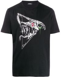DIESEL Short Sleeve Monster Print T-shirt - Black