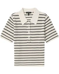 Rag & Bone - Pointelle-knit Striped Polo Top - Lyst