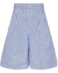 Comme des Garçons - Short Rayé À Détails Plissés - Lyst