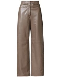 Fabiana Filippi - Leather Palazzo Trousers - Lyst