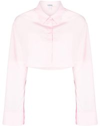 Loewe - Cropped Shirt In Cotton Candy - Lyst