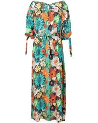 Amir Slama - Floral-Print Tied-Waist Dress - Lyst