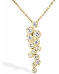 Pragnell - 18Kt Rose Bubbles Diamond Drop Pendant Necklace - Lyst