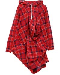 Comme des Garçons - Plaid-Pattern Hoodie - Lyst