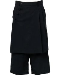 Noir Kei Ninomiya - Pantalon Tropical À Boutonnière - Lyst