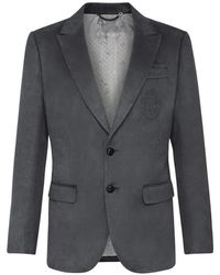 Billionaire - Blazer Crest À Revers Crantés - Lyst