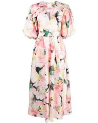 Acler - Floral-print Tied-waist Dress - Lyst