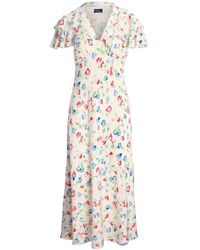 Polo Ralph Lauren - Floral-print Silk Midi Dress - Lyst
