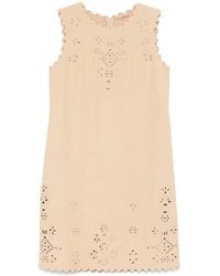 Ermanno Scervino - Midikleid Mit Lochstickerei - Lyst