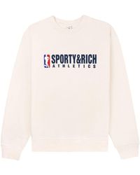 Sporty & Rich - Team Crew-neck Cotton Sweatshirt - Lyst