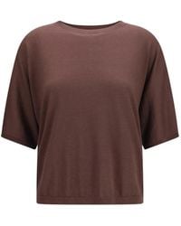 Brunello Cucinelli - Fine-Knit Short-Sleeve Top - Lyst