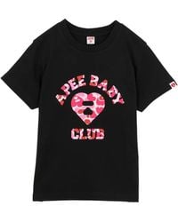 AAPE BY A BATHING AP - Camo-Heart Logo T-Shirt - Lyst