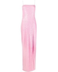 ROTATE BIRGER CHRISTENSEN - Transparent Sequins Slit-Detail Maxi Dress - Lyst