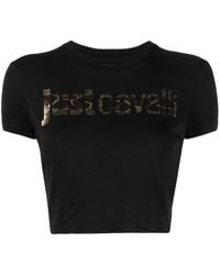 Just Cavalli - Logo-print Cropped T-shirt - Lyst