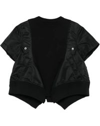 Sacai - T-Shirt En Coton À Détail Bomber - Lyst