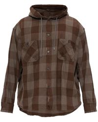 DIESEL - Distressed Hooded Shirt - Lyst