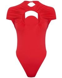 Marine Serre - Moon Gathered Swimsuit - Lyst