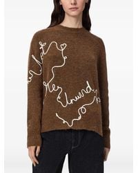 AllSaints - Unwind Embroidered Crew-Neck Sweater - Lyst