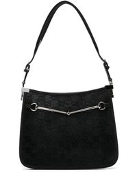 Gucci - Horsebit Slim Small Shoulder Bag - Women's - Calf Hair/silk Satin - Lyst