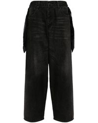 Undercover - Draped-detail Wide-leg Jeans - Lyst