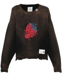 Maison Mihara Yasuhiro - Distressed Graphic Jumper - Lyst