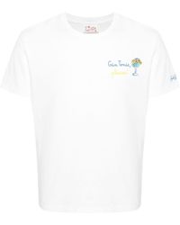Mc2 Saint Barth - Gin Tonic-embroidered Cotton T-shirt - Lyst