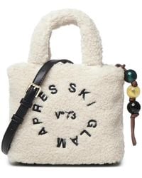 V73 - Bolso Shopper Bordado Con Efecto Teddy - Lyst