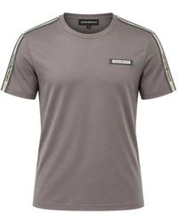 EA7 - Logo-Patch Tape-Detail T-Shirt - Lyst