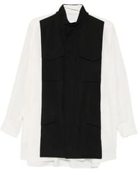 Sacai - Layered-Panel Zip-Up Shirt - Lyst