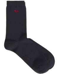 Maison Kitsuné - Fox-Patch Ribbed-Trim Socks - Lyst