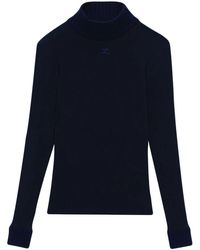 Courreges - Logo-patch Roll-neck Top - Lyst