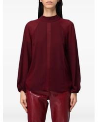 Hanita - Sheer-Panelled High-Neck Top - Lyst