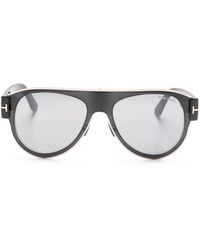 Tom Ford - Logo-Plaque Pilot-Frame Sunglasses - Lyst