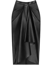 Givenchy - Drapierter Midirock Aus Nappaleder - Lyst