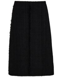 Ferragamo - Frayed Midi Skirt - Lyst