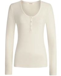 12 STOREEZ - Henley Buttoned Top - Lyst