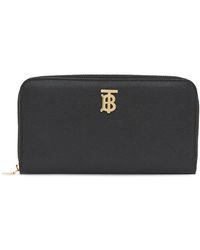 Burberry Monogram Plaque Zip-around Wallet - Black