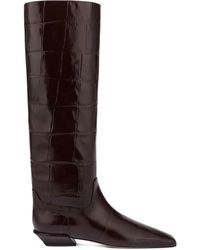 Paris Texas - Croco-Embossed Leather Boots - Lyst