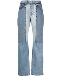 Victoria Beckham - Jeans dritti con design patchwork - Lyst