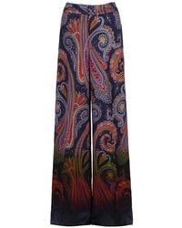Etro - Paisley-Print Wide-Leg Trousers - Lyst
