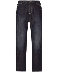 Dolce & Gabbana - Straight-Leg-Jeans mit Logo - Lyst