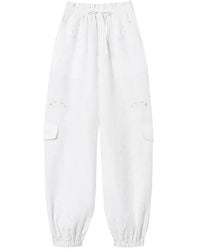 Twinset - Linen And Broderie Anglaise Jogger Trousers - Lyst