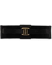 Ferragamo - Logo-Plaque Satin Hair Clip - Lyst