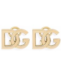Dolce & Gabbana - Orecchini a clip in oro 18kt con logo - Lyst