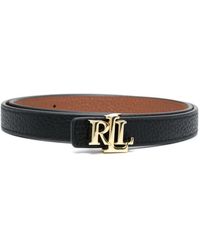 Lauren by Ralph Lauren - Cintura reversibile con fibbia logo - Lyst